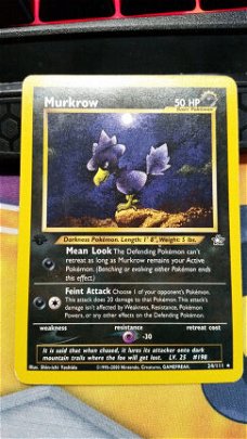 Murkrow  24/111 Rare 1 ste editie Neo Genesis licht gebruikt