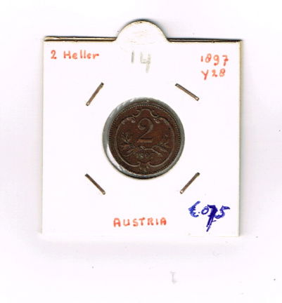 2 Heller 1897 Y28 oostenrijk (nr 14) - nr. 1