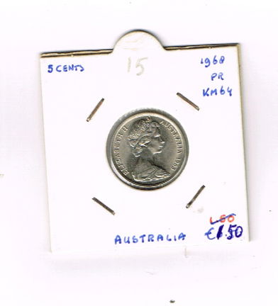 5 cents 1968 pr km64 Australie (nr 15) - nr. 1