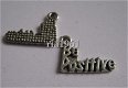 bedeltje/charm overig : be positive - 16x12 mm - 1 - Thumbnail