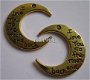 bedeltje/charm overig : i love you to the moon and back goud - 27x30 mm - 1 - Thumbnail