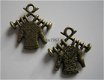 bedeltje/charm mode : trui op breinaalden brons - 18x17x2 mm (nog 29 st.) - 1 - Thumbnail