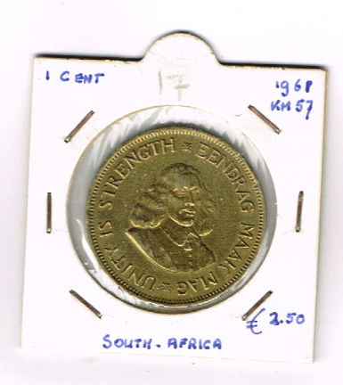 1 cent zuid-Africa 1968 km 57 (nr 17) - nr. 1