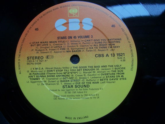 STAR SOUND STARS ON 45 VULUME 3 - Afbeelding 2