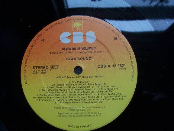 STAR SOUND STARS ON 45 VULUME 3 - Afbeelding 3