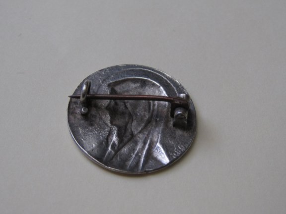 Religie broche zilverkleurig verzilverd 2.2 cm - Afbeelding 2
