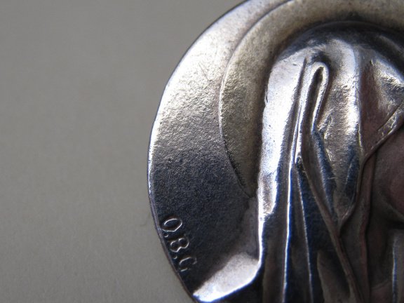 Religie broche zilverkleurig verzilverd 2.2 cm - Afbeelding 4