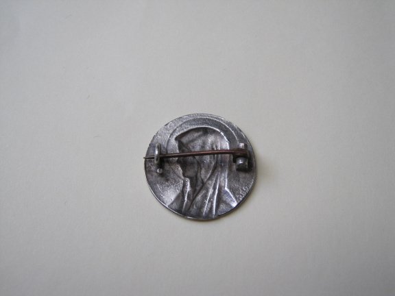 Religie broche zilverkleurig verzilverd 2.2 cm - Afbeelding 5