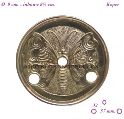 === Binnenplaatje wijzerplaat = Koper = oud === 36997
