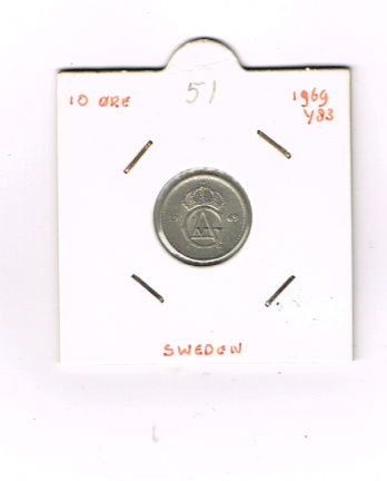 10 öre 1969 Y 83 Zweden (nr 51) - nr. 1