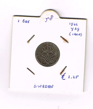 1 öre 1942 Y 69 Zweden (nr 58) - nr. 1