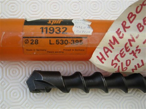 hamer - steen -boor doorsnee 28 mm, lengte 530-395 mm. - 2