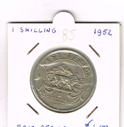1 shilling Oost africa 1952 (nr 85) - nr. 1