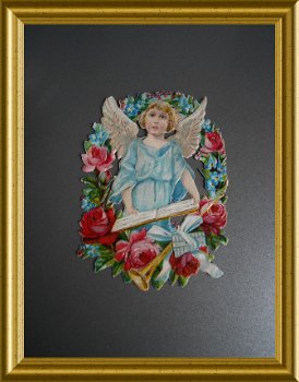 Antiek poezieplaatje : engel //antique victorian scrap : angel - 1