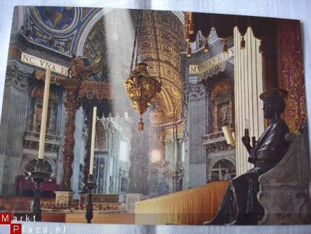 Nieuwe ansichtkaart uit Rome - Interieur St. Pieter - 1