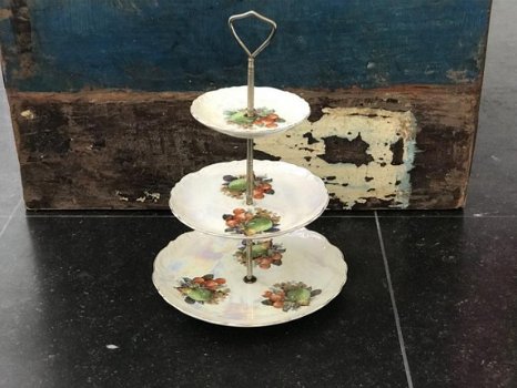 Schitterende 3 laags etagere parelmoer fruit decor - 1