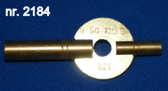 Dubbele Carriage klok sleutel / opwindsleutel. Opwindvierkant 2,75 mm. wijzerverzet vierkant 1,75 mm - 0