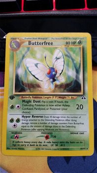 Butterfree 19/75 Rare 1st Edition Neo Discovery Licht-gebruikt - 1