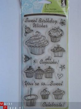 inkadinkado clear stamp birthday cupcake - 1