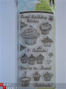 inkadinkado clear stamp birthday cupcake