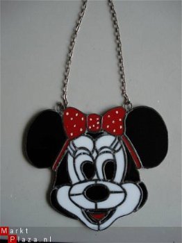 Minnie Mouse raamhanger TIFFANY GLAS handwerk - 1