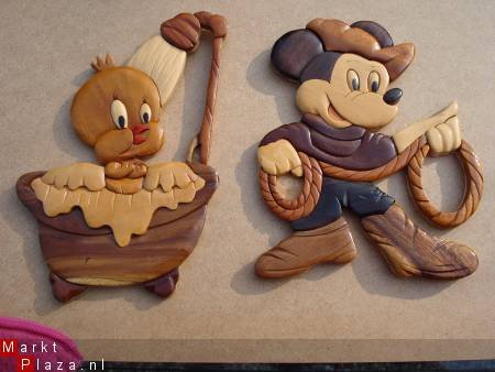 Walt Disney Mickey Mouse en Tweety wandhanger en blikken - 1