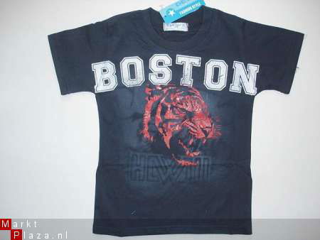 stoer donkerblauw boston shirt in maat 110/116 AFGEPRIJSD - 1