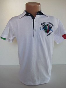 wit poloshirt in mt 122/128 (nr:3730)