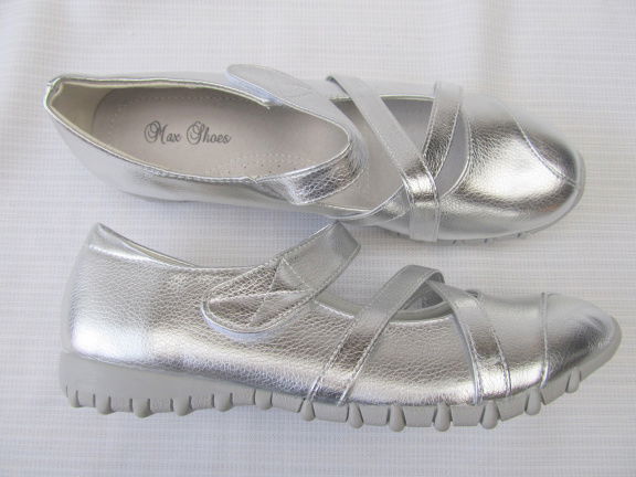 SNEAKER / INSTAPPER / ZILVER / MAAT 41. - Afbeelding 2