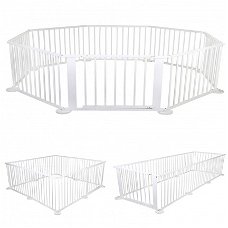 Playpen grondbox kruipbox "Octagon" 7,2m wit inklapbaar