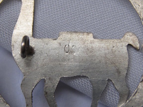 Zilveren broche geciseleerd lama dier 3.0 cm. - Afbeelding 4