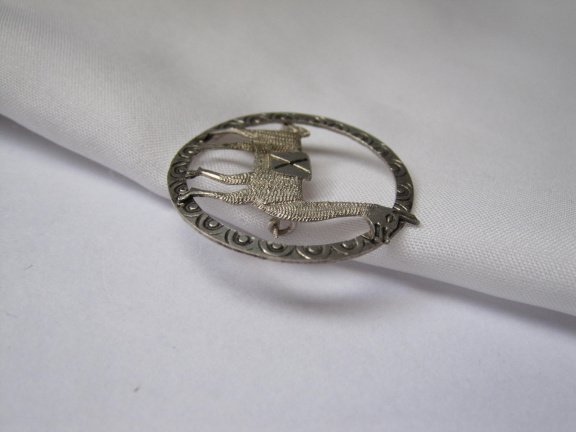 Zilveren broche geciseleerd lama dier 3.0 cm. - Afbeelding 6