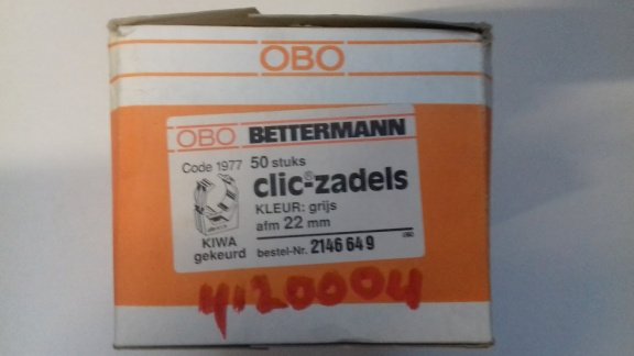 00038-Doos 50 stk OBO Clickzadel 22 mm - 2