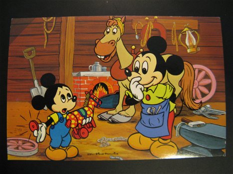 2 x Originele vintage kaarten Walt Disney Productions jaren '80...Mickey Mouse - 1