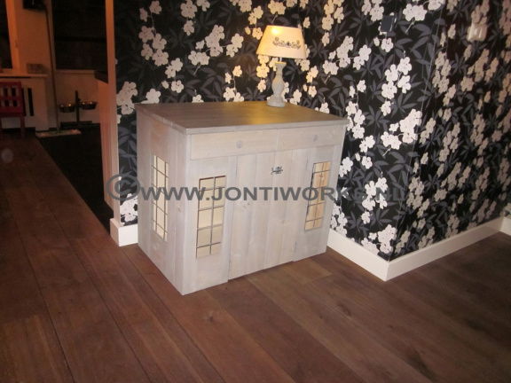 Houten bench met laden, model Bobby. - nr. 1