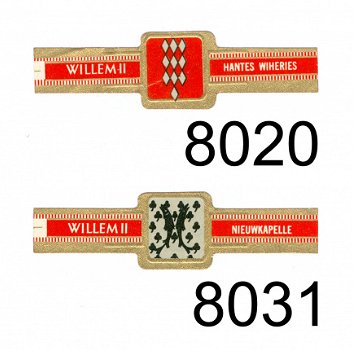 Willem II - Serie LI Belgische gemeentewapens (reeks 38 afgeronde hoeken, 8001-8040) - 1
