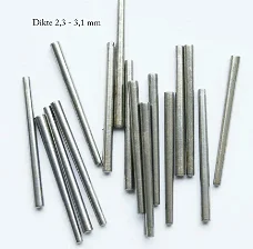 20 Stuks extra dikke voorsteekstiften 2,3 - 3,1 mm. lang 40 mm.