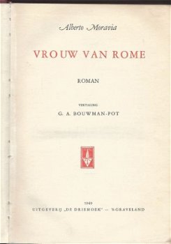 ALBERTO MORAVIA**VROUW VAN ROME*RODE TEXTUUR LINNEN BOEKBAND - 2