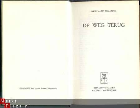 ERICH MARIA REMARQUE ** DE WEG TERUG ** REINAERT BRUSSEL - 2