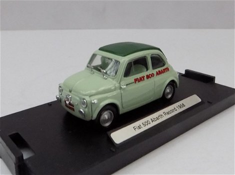 1:43 Brumm Fiat 500 Abarth Record Monza 1958 muntgroen - 0