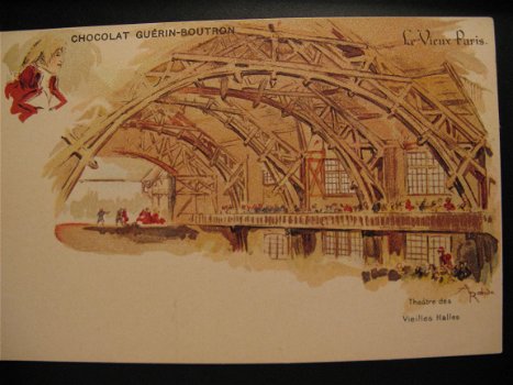 Originele antieke ansichtkaart Chocolat Guérin-Boutron Le vieux Paris - 1