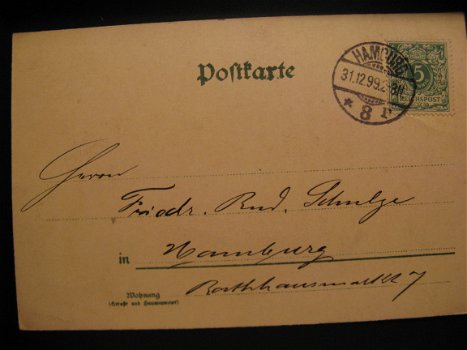 Originele antieke ansichtkaart Cadé 's Patent-Kamin-Dauerbrand-Oefen 1899 - 2