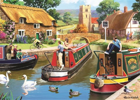 Falcon de Luxe - A Busy Time on the Canal - 1000 Stukjes - 1