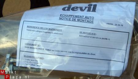 Kat. vervanger Renault Clio 2 van Devil voor 1.6 90pk - 1