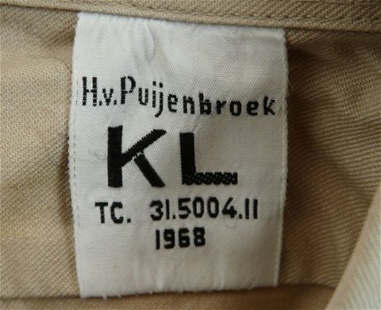 Hemd, Uniform DT63 (Dagelijks Tenue), lange mouw, Koninklijke Landmacht, maat: 15½ - 39, 1968.(Nr.2) - 3