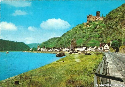 Duitsland St Goarshausen am Rhein mit Burg Katz 1964 - 1