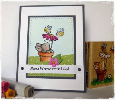 Houten stempel Bees & Bunny (konijn) van Penny Black - 2