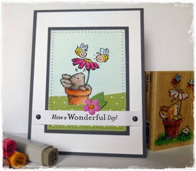 Houten stempel Bees & Bunny (konijn) van Penny Black. - 2