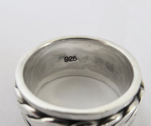 NIEUW Zilveren bandring 'roll', 3 ringmaten INCL. VERZENDEN - Afbeelding 4