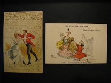2 x Originele antieke ansichtkaarten 6020 10-11-1899! Collection de la creme Simon